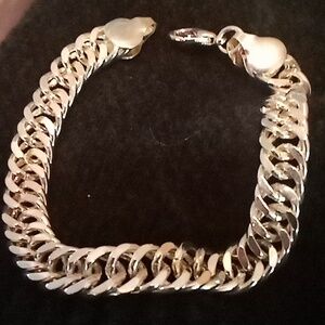 Men or woman's solid sterling silver bracelet (herrngbone pattern)